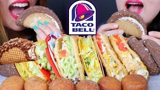 ASMR TACO BELL CHALUPAS  CHOCO TACO ICE CREAM 리얼사운드 먹방  KimampLiz ASMR [upl. by Gnal421]