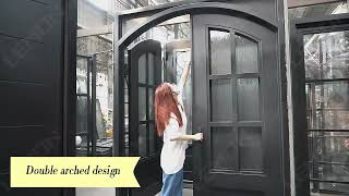 Exterior Burglar Proof Main Entrance Entry Front French Wrought Iron Doors [upl. by Thilda]