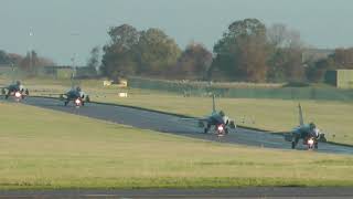 French Air Force Rafales x 4 depart RAF Waddington after Exercise Atlantic Trident 10 November 2023 [upl. by Pollerd]