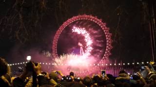 London Fireworks 2014  New Years Eve  From Essex to London [upl. by Yelhak885]