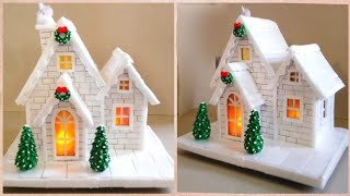 DIY Christmas House Using Cardboard And Best Out Of Waste Making DIY Christmas House [upl. by Rochus698]