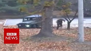 North Korea defection Footage of moment soldier flees  BBC News [upl. by Yokum911]