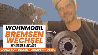 Bremsen Wechsel Wohnmobil Am Kastenwagen Bremsbeläge amp Bremscheiben tauschen  hier Fiat Ducato [upl. by Ahsienal]