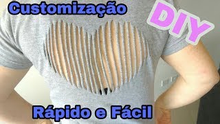 Como Customizar Camiseta rápido e fácil DIY [upl. by Marienthal977]