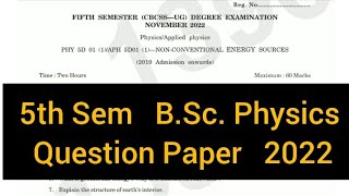 NONCONVENTIONAL ENERGY SOURCES  5th Semester BSc Physics 2022 calicut [upl. by Innus]