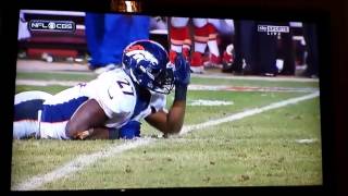 Knowshon Moreno Army Crawling against Chiefs Includes Crying Footage [upl. by Enirod]