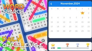 Word Search Daily Challenge  Day 1  November 1 2024  find the words [upl. by Ettenot]