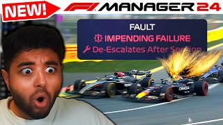 F1 Manager 24 Gameplay NEW MECHANICAL FAILURES MidRace First Look [upl. by Aydni]