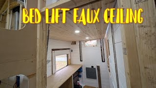 How To Add A Faux Ceiling And Lights To A Bed Lift Elevator Bed In A Skoolie [upl. by Adnim]