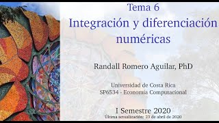 Tema 6 Integración y diferenciación numéricas parte 1 de 4 [upl. by Hullda834]