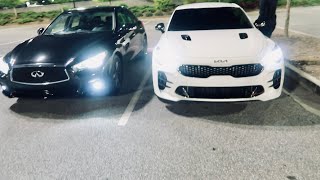 INFINITI Q50 TWIN TURBO VS 2022 KIA STINGER🫣 INSANE RACES [upl. by Burrell823]