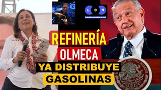 REFINERÍA OLMECA INICIA DISTRIBUCIÓN DE GASOLINAS AMLO ROCÍO NAHLE Y OCTAVIO OROPEZA TAPAN BOCAS [upl. by Cade]