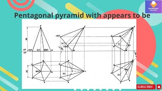 Pentagonal pyramid with appears to be in Projection of Solids in Sketch [upl. by Ahsila]