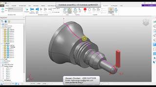 powerMILL turning VS PARTmaker turning [upl. by Tadich]