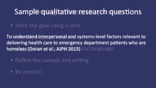 Fundamentals of Qualitative Research Methods Developing a Qualitative Research Question Module 2 [upl. by Keryt937]