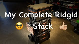 Ridgid Pro Gear 20 rolling drawers stack complete with wood worktop and cooler [upl. by Carlita]