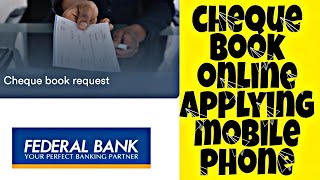 how to applay federal bank cheque book [upl. by Wilow984]