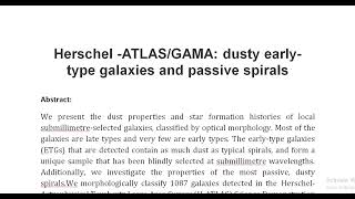 Herschel ATLAS GAMA dusty early type galaxies and passive spirals [upl. by Lednem]