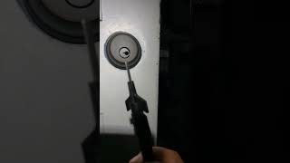 how to lock a deadbolt with no key [upl. by Aisauqal]