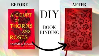 Rebind a paperback to hardcover full tutorial ACOTAR makeover [upl. by Oirazan]