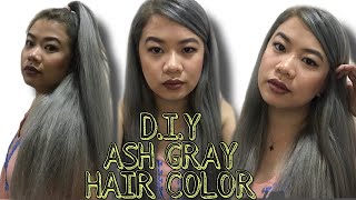 DIY ASH GRAY HAIR COLOR at HOME TUTORIAL  blonde to ash gray  Bleaching and Hair Dye  Grey Hair [upl. by Ahtamas]