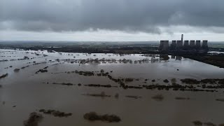 River Trent Flooding Torksey Lincolnshire England 5th Jan 2024 By Drone [upl. by Nageet886]