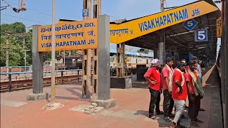 VISAKHAPATNAM RAILWAY STATION ON BOARD ARRIVING KURNOOLVSKP SUMMER SPL EXPRESS TRAIN [upl. by Lledrev602]