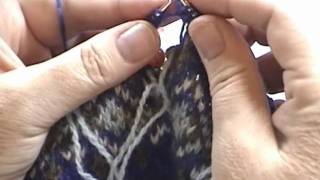 Fair Isle Knit Along Tutorial Part 5 B Beginning the Underarm Steek [upl. by Mercola]