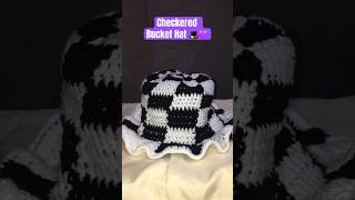 Checkered Bucket Hat  crochet with me 💜 crochet buckethats crochetpattern crochetforbeginners [upl. by Eidualc]