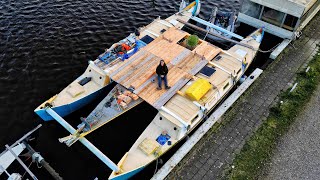 I Finished Decking My OceanGoing Catamaran [upl. by Airehs]