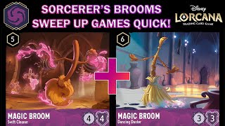 🟣 SORCERER MAGIC BROOM DECK  AMETHYST RUBY for Jim Hawkins Location Combo Disney Lorcana Gameplay [upl. by Nnylasor]