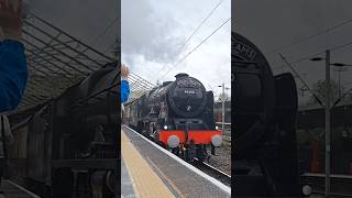 Royal scot 46100 leaves Crewe with 1 carriage steam train railway [upl. by Kalikow]