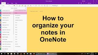 How to organize your notes in OneNote [upl. by Kaenel601]