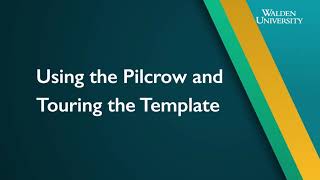 Capstone Formatting Using the Pilcrow and Touring the Template [upl. by Nelleoj441]