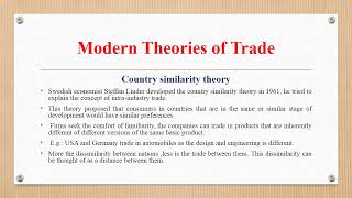 INTERNATIONAL TRADE THEORIES MODERN THEORIES [upl. by Aivon]