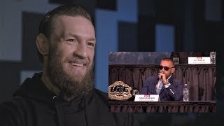 Conor McGregor reacts to his press conference highlights [upl. by Milstone]