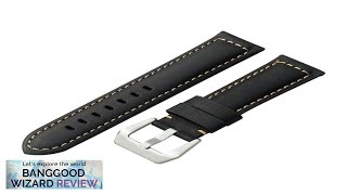 22mm Multicolor Handsewn Retro Cow Leather Smart Watch Band Replacement Strap Review [upl. by Carmena]