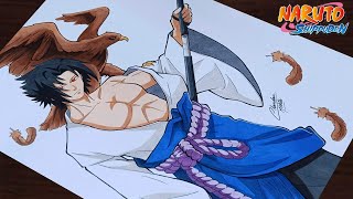 How to DrawquotUchiha Sasukequotstep by step Tutorial for beginnersNarutoShippuden [upl. by Sephira446]