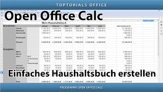 Eigenes Haushaltsbuch erstellen ganz leicht OpenOffice Calc [upl. by Murphy]