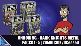 Unboxing Dark Knights Metal Packs 1  5  Zombicide 2nd Edition and DCeased  CMON Games [upl. by Burck]