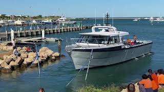 Raging Bull  launch of 178 metre lobster fishing boat by Dongara Marine [upl. by Anicul]