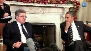 President Obama Meets with Polish President Komorowski [upl. by Eiralam]