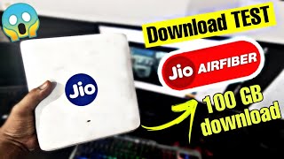 Jio airfiber 100gb download speed test  downloading 100gb file in jio fiber 100mbps plan [upl. by Alfons731]