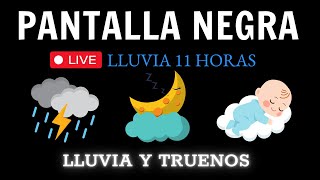 Tormenta Eléctrica en Pantalla Negra Sonidos de Lluvia Nocturna y Truenos para Relajar la Mente [upl. by Abby]