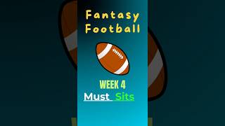 Fantasy Football WEEK 4 MUST SITS 🏈🚨👀 shorts fantasyfootball fantasyfootballadvice [upl. by Mancino]