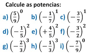 Operações com Frações  Calcule as Potências [upl. by Varney]