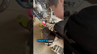 Making him do his own oil change moto 50cc motocross oil dbk [upl. by Robert]