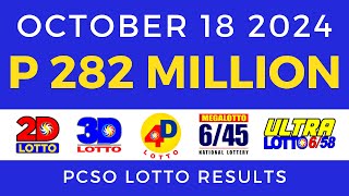 Lotto Result Today 9pm October 18 2024 PCSO [upl. by Dusa203]