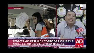 Federación de transportistas respaldan el cobro de pasaje Bs 3 [upl. by Dusen]