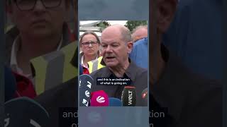 German Chancellor Olaf Scholz visits floodhit South  DW News [upl. by Natassia]